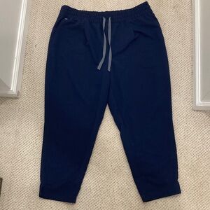 Figs Women's Navy Straight-Leg Drawstring Scrub Pants. XXL- Petite